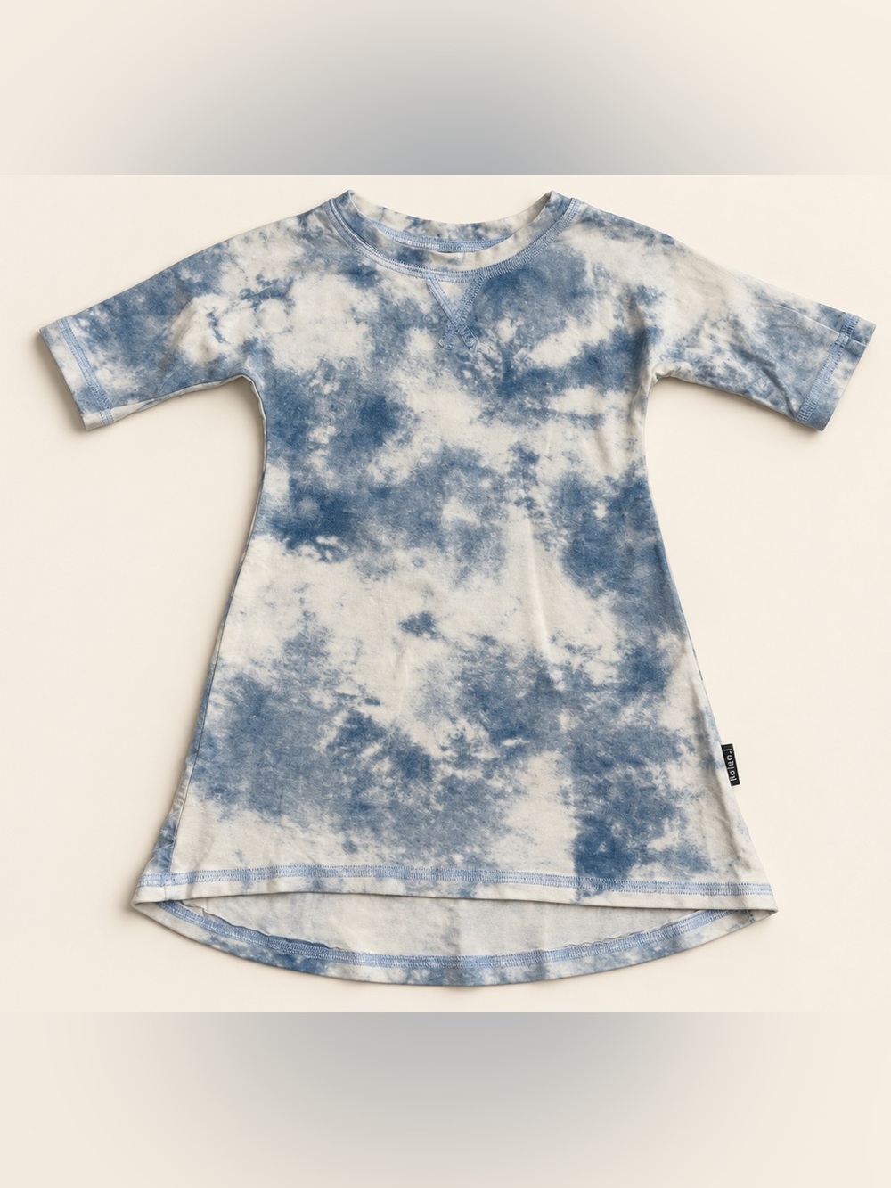 Kids Tie-Dye Blue & White Tee Dress - Belan J